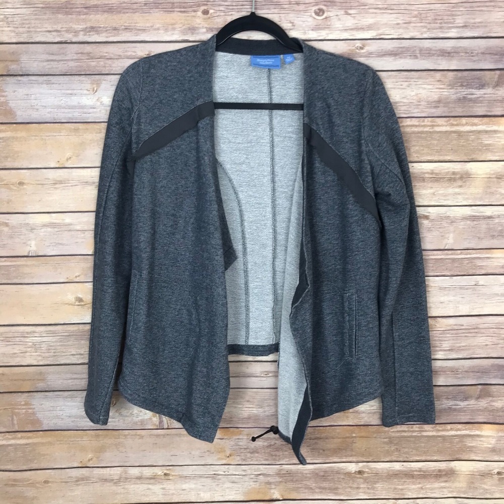 Simply Vera Wang Sweater Womens XS GrayWaterfall Cardigan Open Front Terry Knit